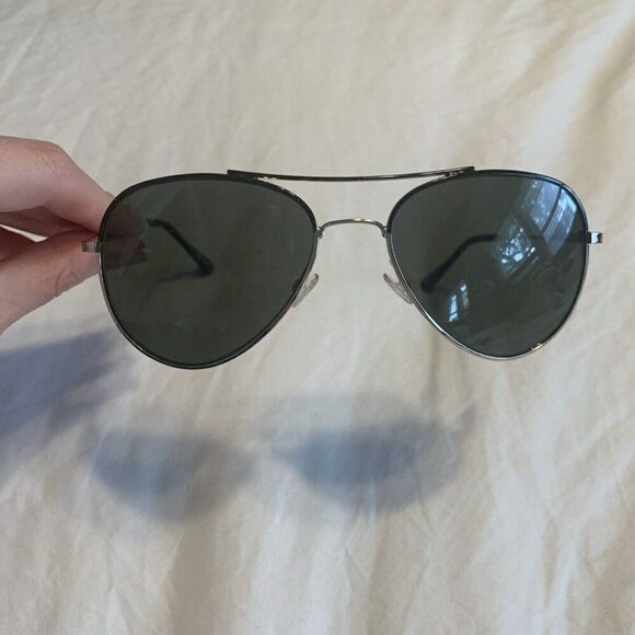 Bcbg Maxazria Silver Frame Black Lens Aviator B847 Bronze Sunglasses - Picture 1 of 4